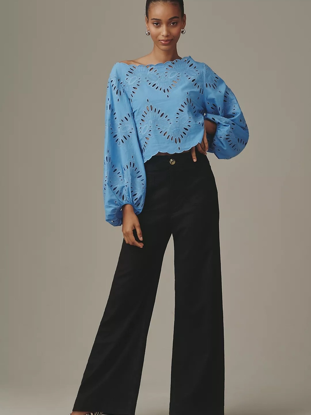 Maeve Collette Wide Leg Pants in Black - Picture 2 of 2